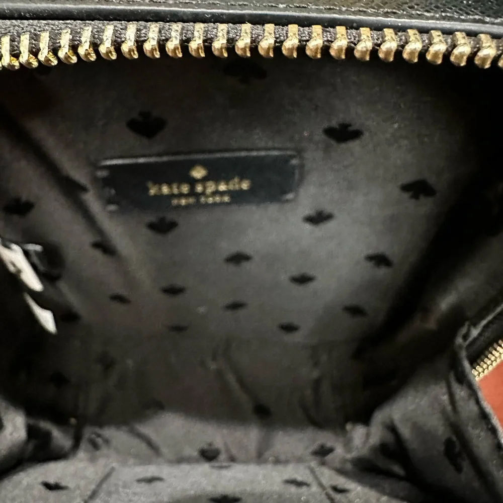 Kate Spade New York “Spencer” Black Saffiano Leather Dome Crossbody